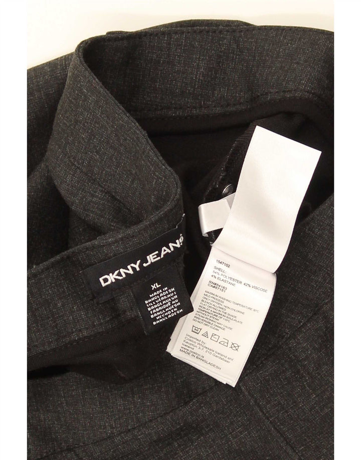 Dkny Mens Straight Casual Trousers XL W36 L29 Black Polyester