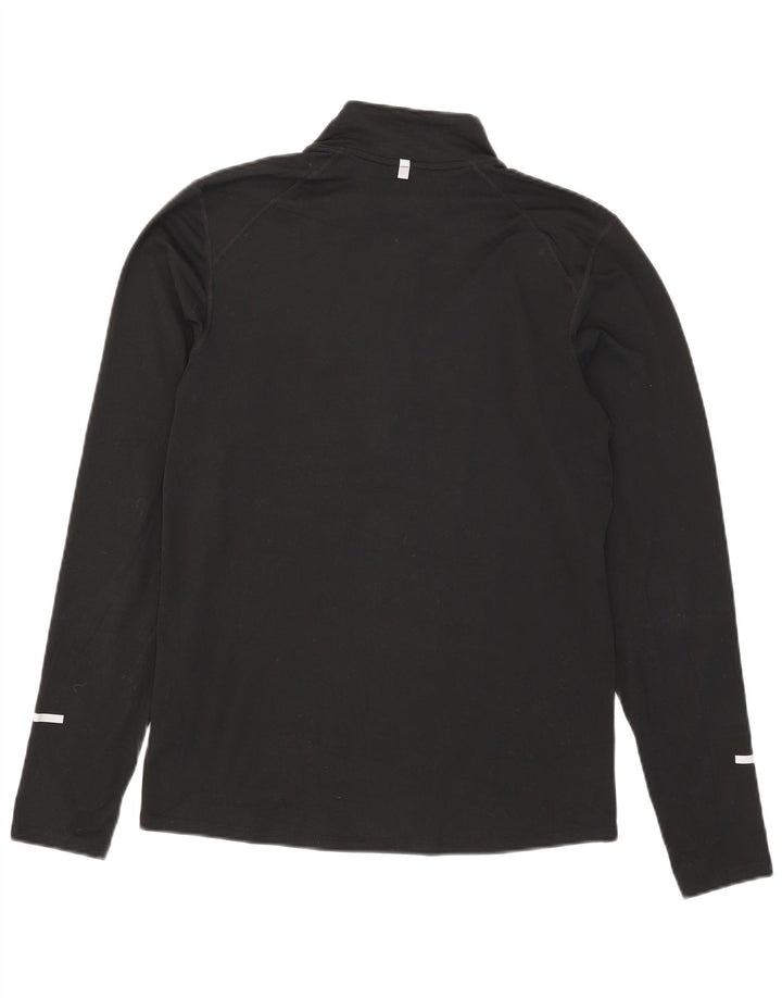 Nike Mens Dri Fit Zip Neck Pullover Tracksuit Top Small Black Polyester
