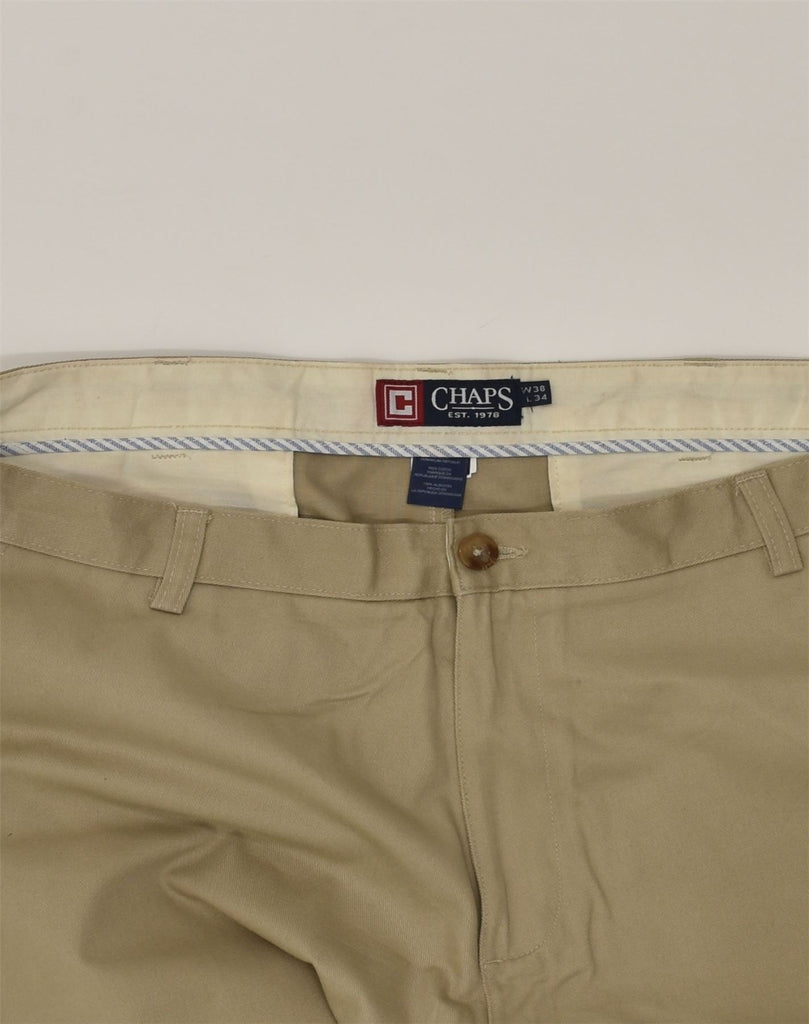 CHAPS Mens Straight Chino Trousers W38 L34 Khaki Cotton | Vintage Chaps | Thrift | Second-Hand Chaps | Used Clothing | Messina Hembry 