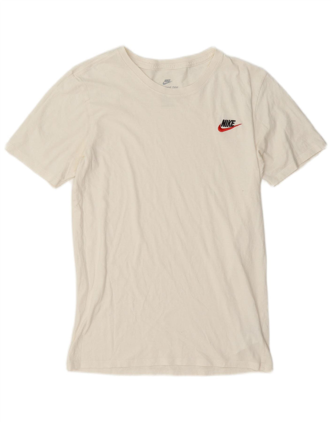 Nike Mens Athletic Cut T-Shirt Top Small White Cotton