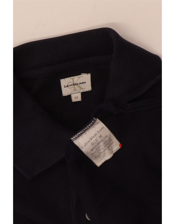 CALVIN KLEIN JEANS Mens Polo Shirt Medium Navy Blue Cotton