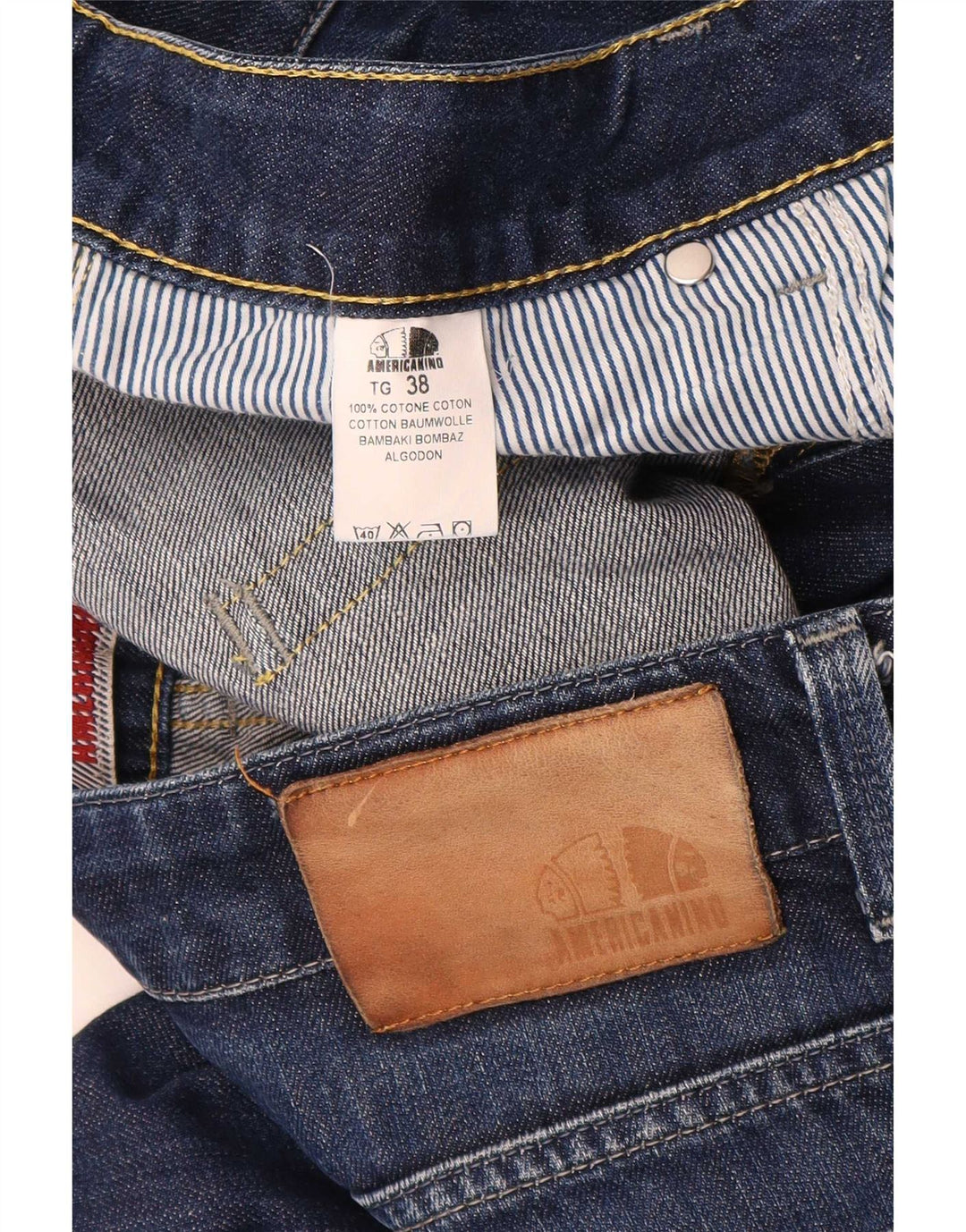 Americanino Mens Straight Jeans W38 L34 Blue Cotton