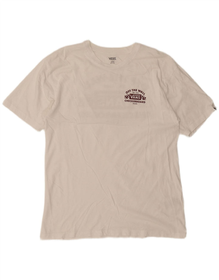 Vans Mens Graphic T-Shirt Top Large White Cotton