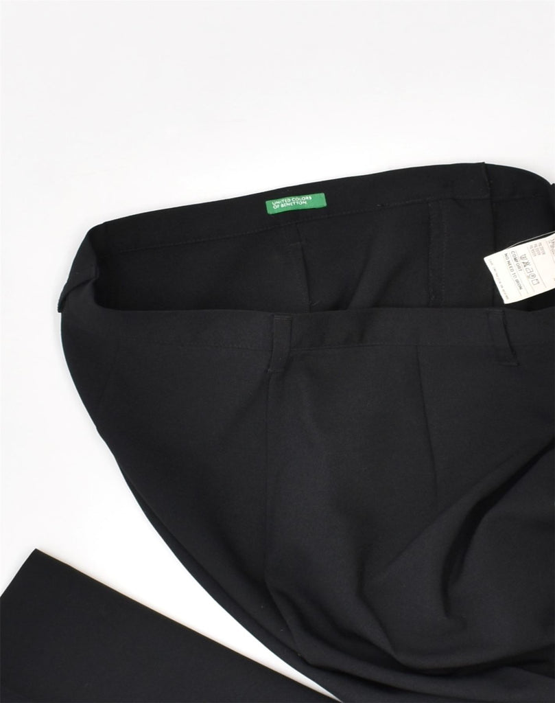 UNITED COLORS OF BENETTON Womens Straight Casual Trousers IT 42 Medium W28 L30 Black | Vintage United Colors of Benetton | Thrift | Second-Hand United Colors of Benetton | Used Clothing | Messina Hembry 