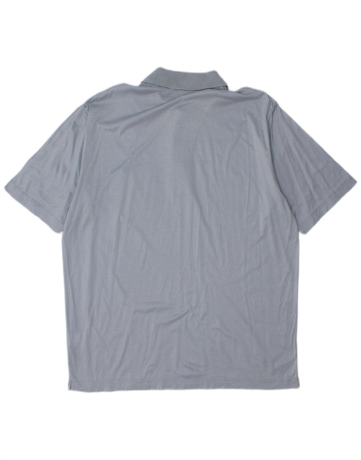 Corneliani Mens Polo Shirt XL Blue Cotton