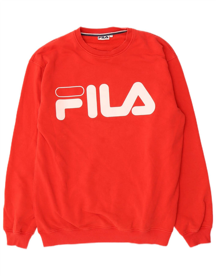 Fila Mens Graphic Sweatshirt Jumper Medium Red Cotton
