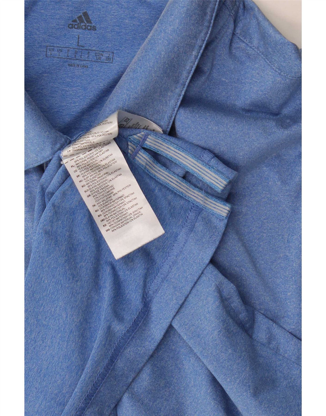 Adidas Mens Polo Shirt Large Blue Polyester