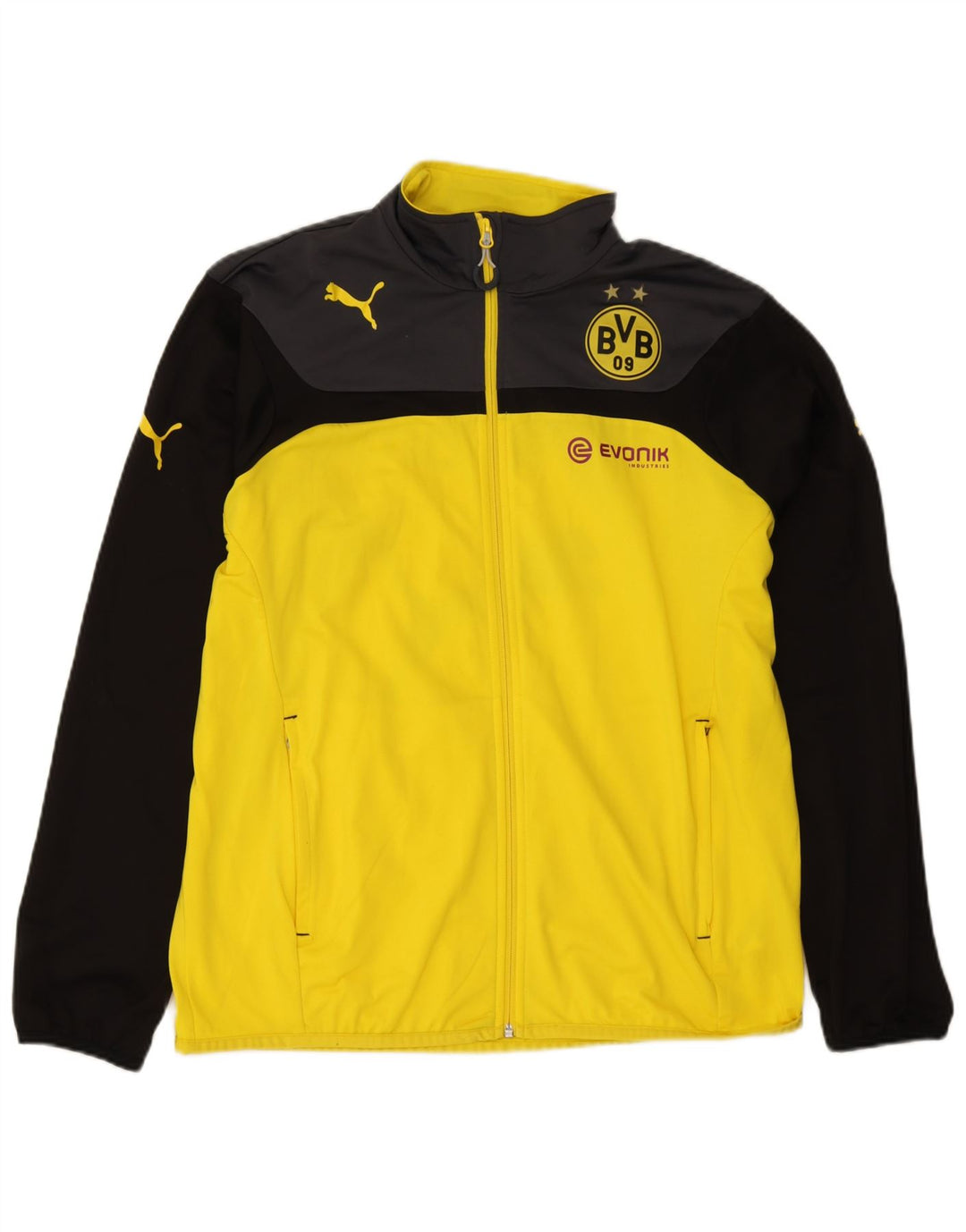Puma Mens BVB Dortmund Tracksuit Top Jacket Large Yellow Colourblock Sports