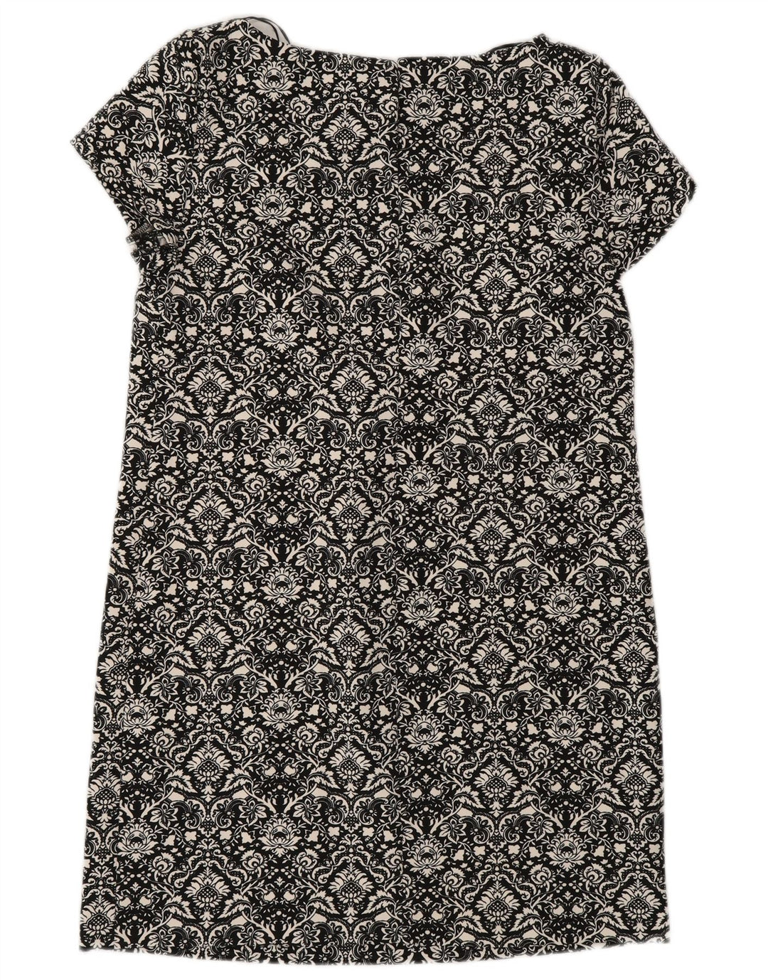 Zara Womens Shift Dress UK 10 Small Black Floral Polyester