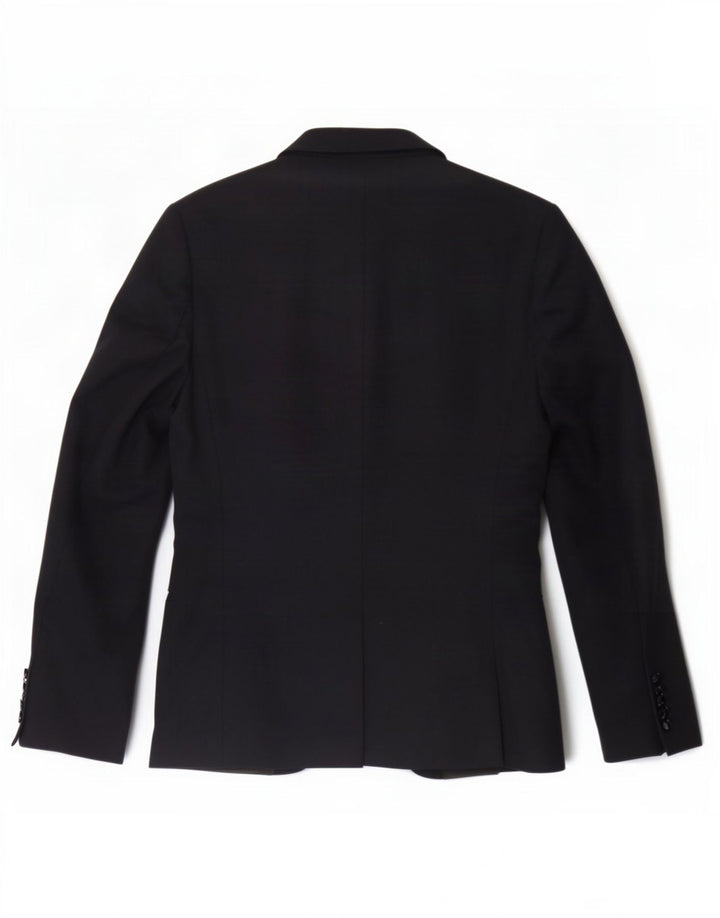 Zara Mens 2 Button Blazer Jacket UK 38 Medium Navy Blue Polyester