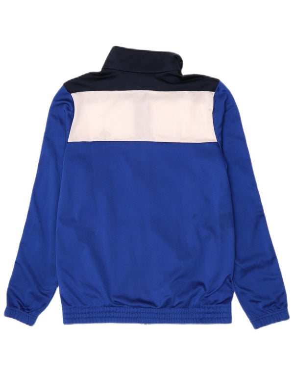 Adidas Boys Tracksuit Top Jacket 13-14 Years Blue Colourblock Polyester