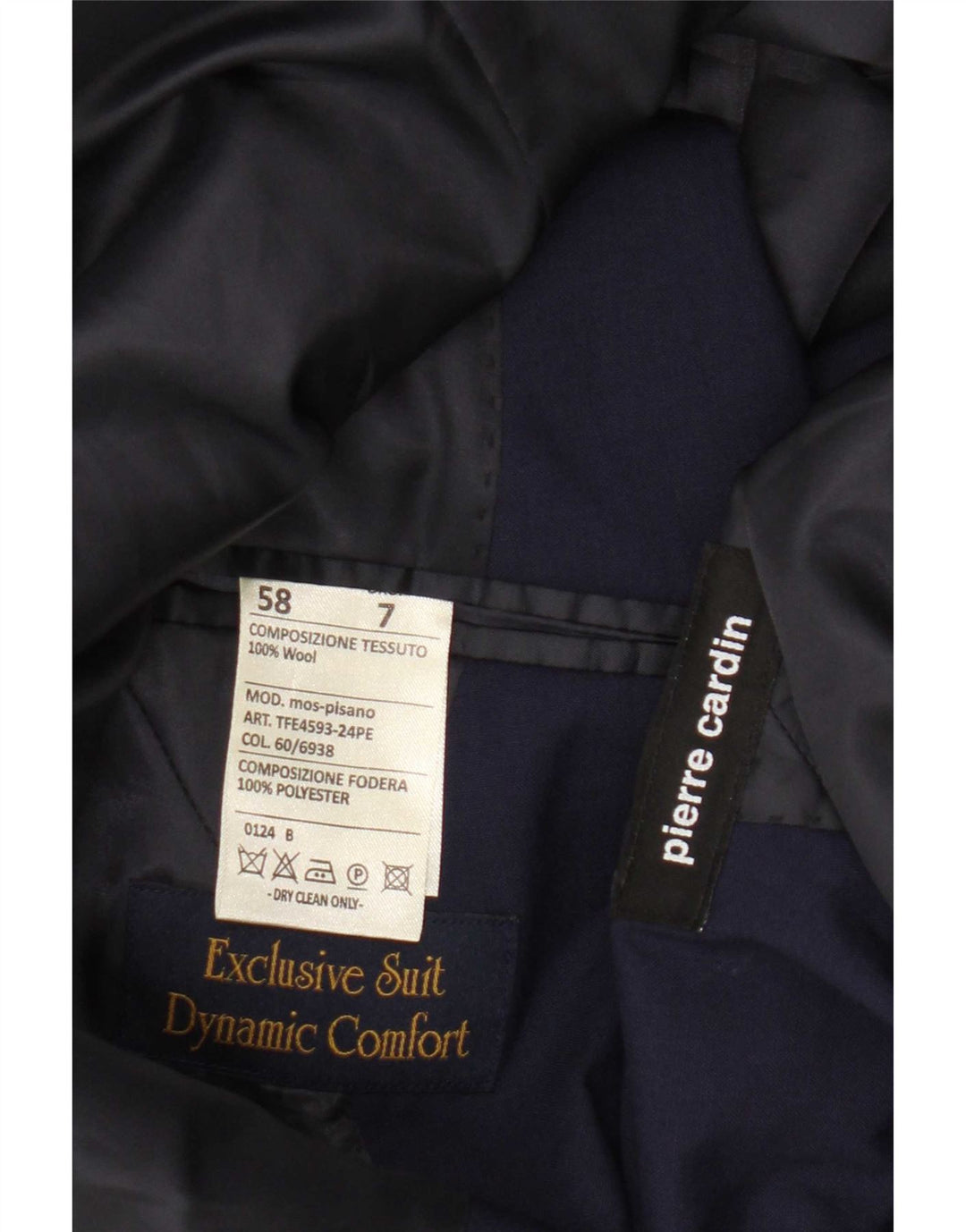 Pierre Cardin Mens 2 Button Blazer Jacket UK 40 Large Navy Blue Wool