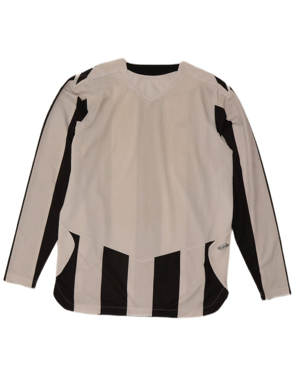 Umbro Mens Top Long Sleeve Medium White Striped Polyester