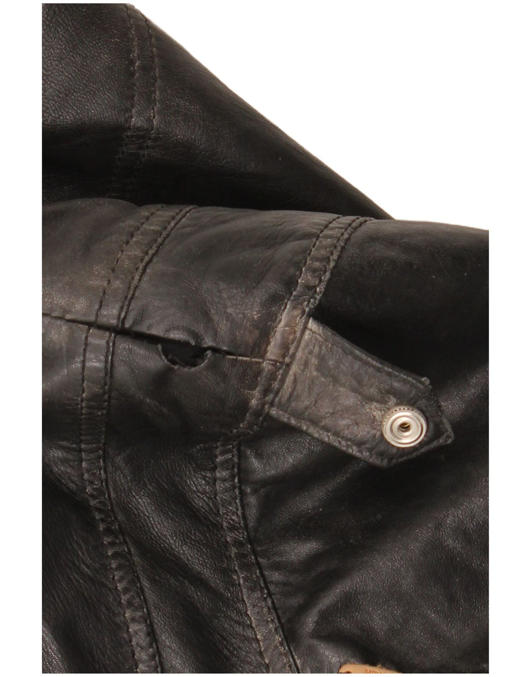 Vintage Mens Leather Jacket UK 42 XL Black Leather