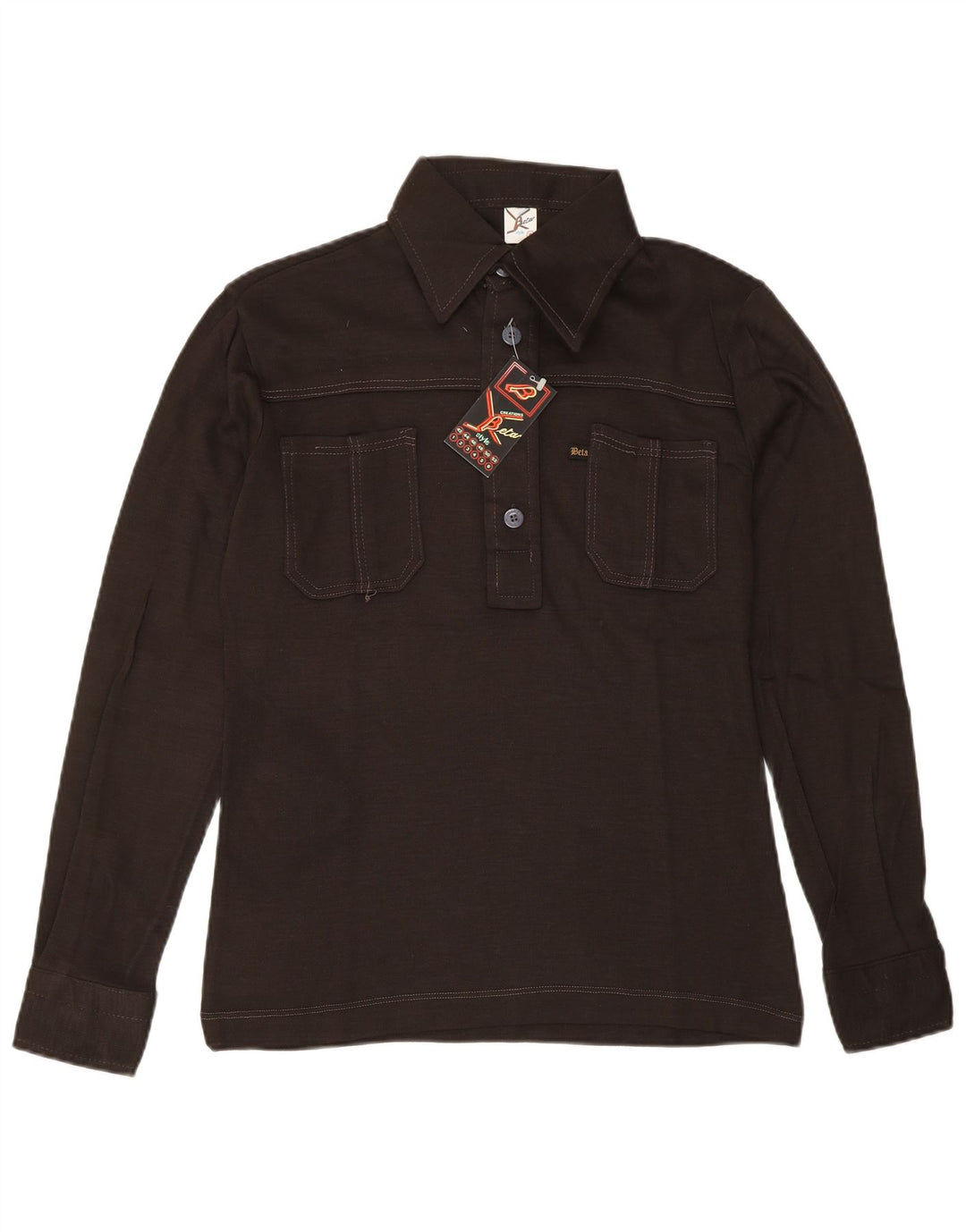 BETA Womens Pullover Shirt US 6 Medium Brown Acrylic
