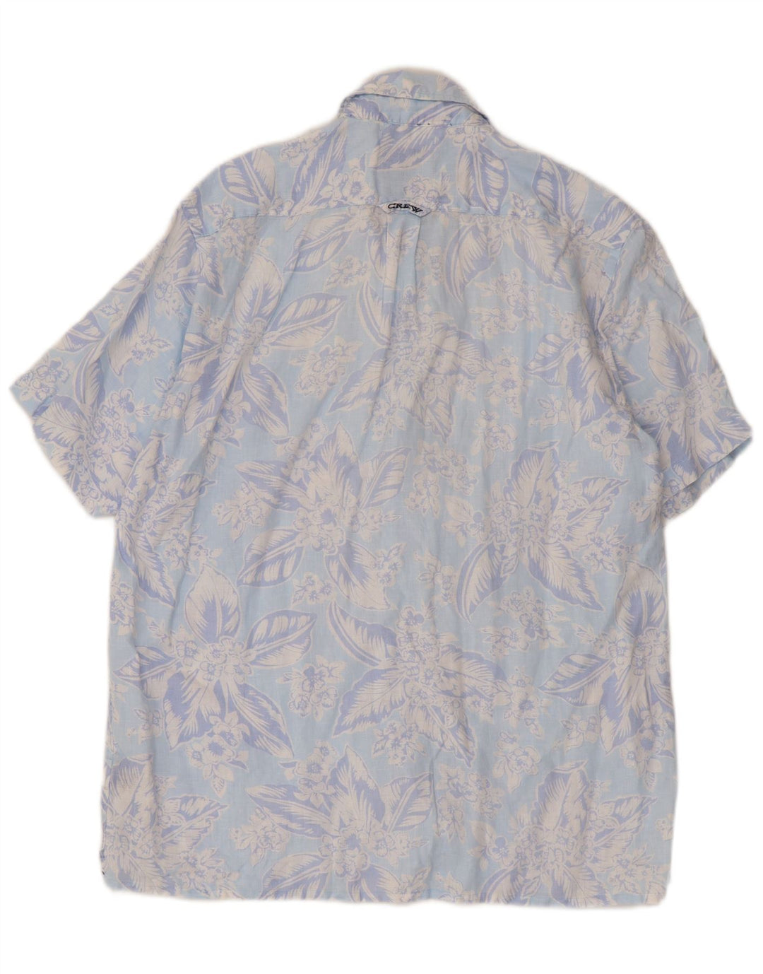 Crew Clothing Mens Short Sleeve Shirt Medium Blue Floral Linen