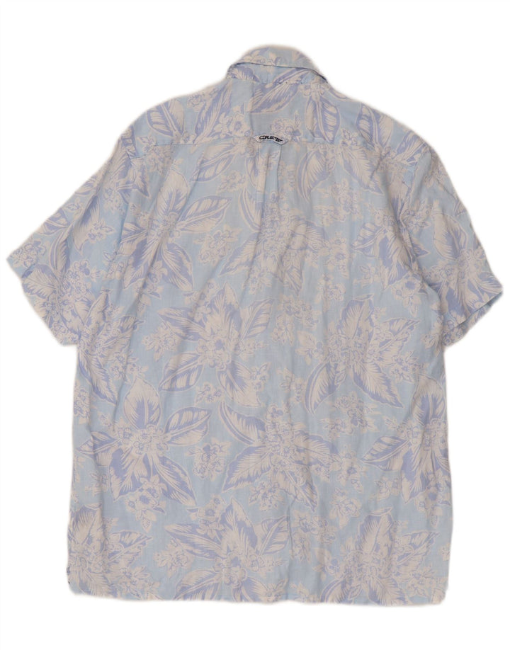 Crew Clothing Mens Short Sleeve Shirt Medium Blue Floral Linen