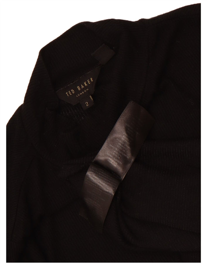 Ted Baker Womens Top Long Sleeve Size 2 Small Black Viscose