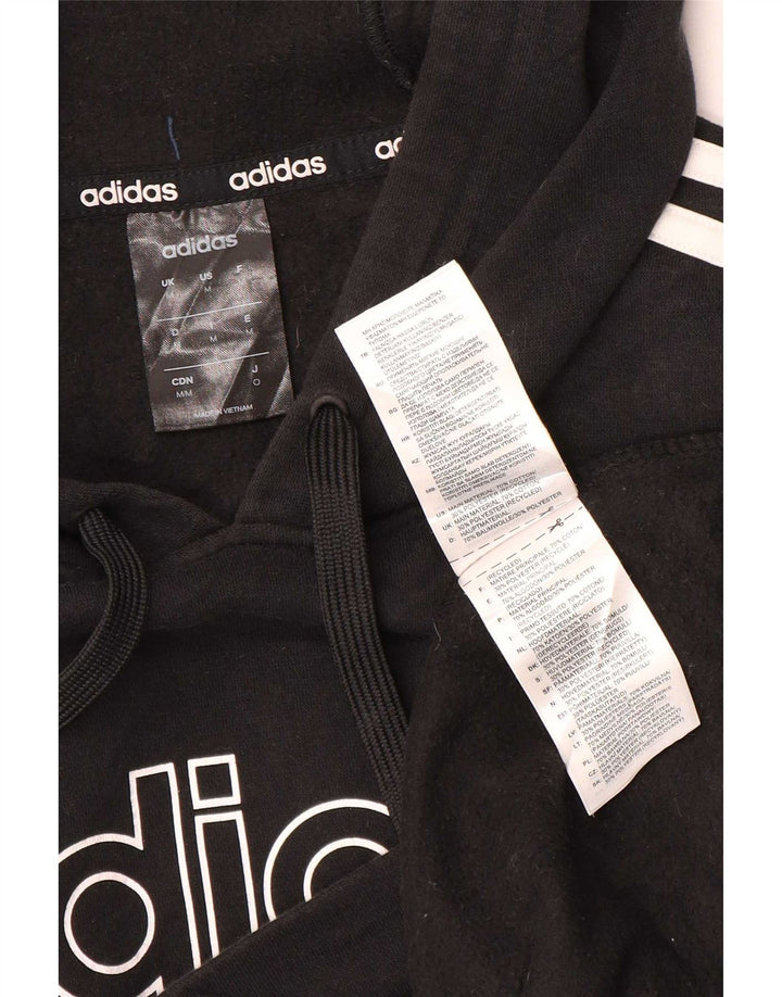 Adidas Mens Graphic Hoodie Jumper Medium Black Cotton