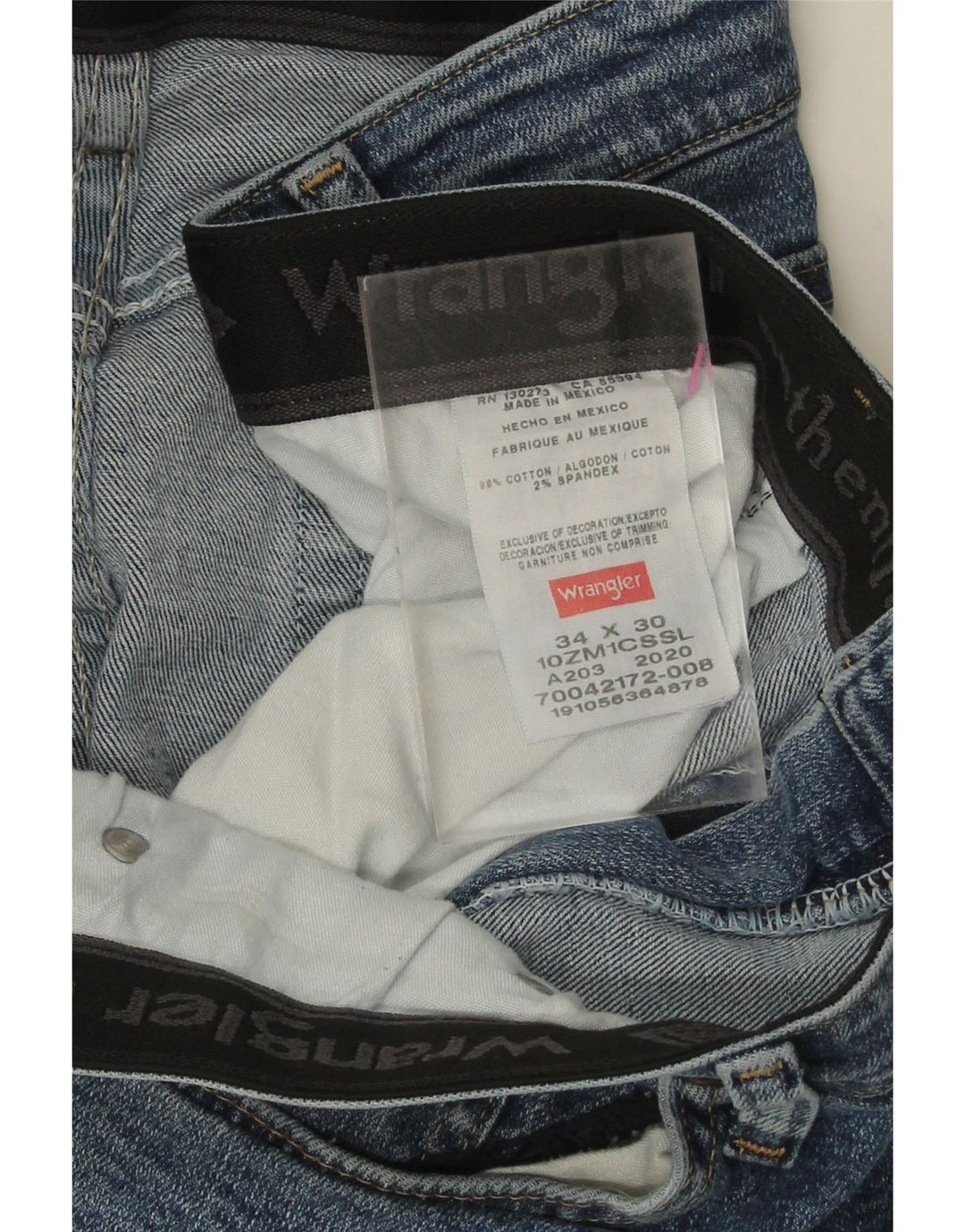 WRANGLER Mens Straight Jeans W34 L30 Blue Cotton