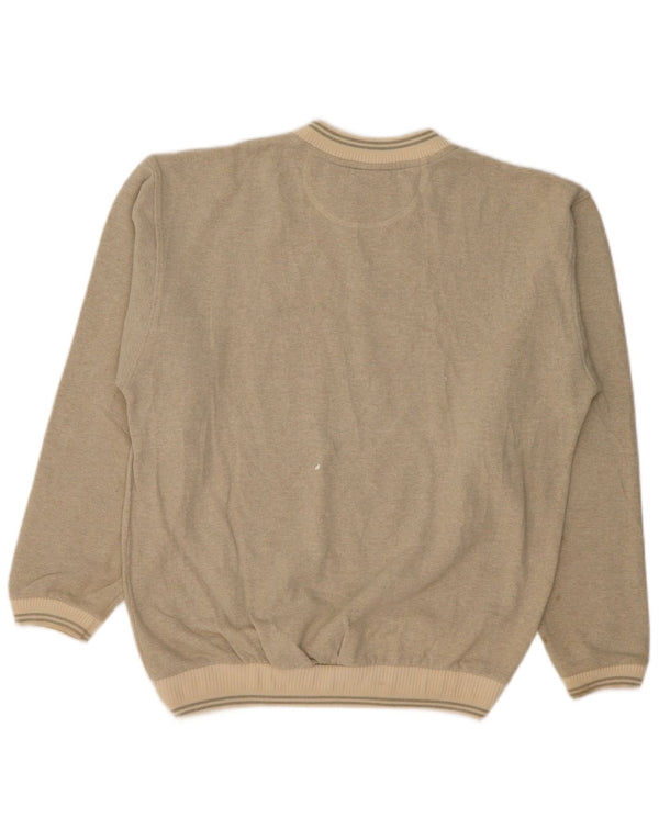 Vintage Mens Sweatshirt Jumper Large Beige Cotton