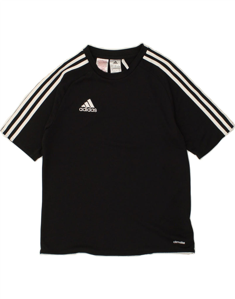 ADIDAS Boys T-Shirt Top 13-14 Years Black Polyester | Vintage Adidas | Thrift | Second-Hand Adidas | Used Clothing | Messina Hembry 