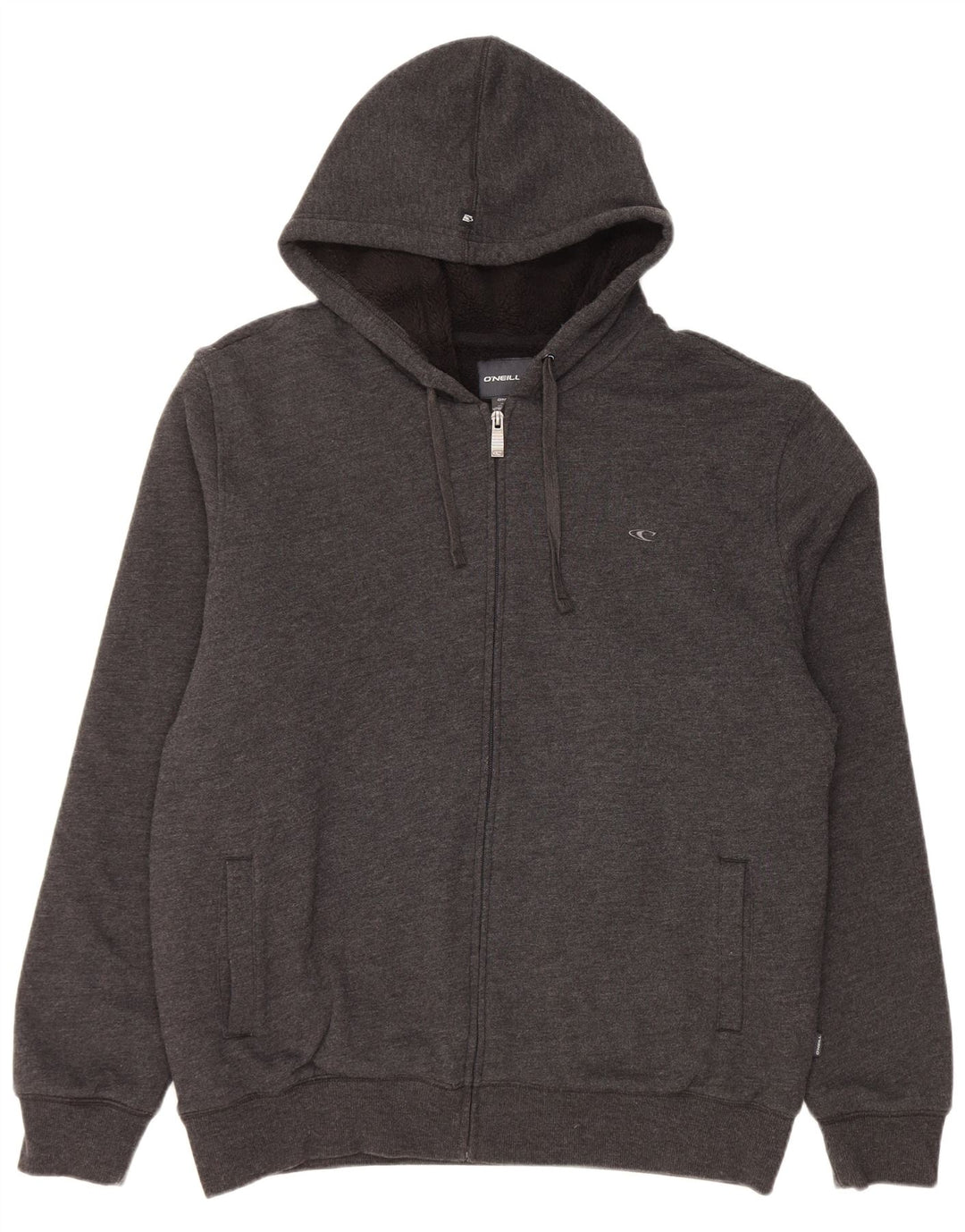 O'Neill Mens Zip Hoodie Sweater Large Grey Cotton