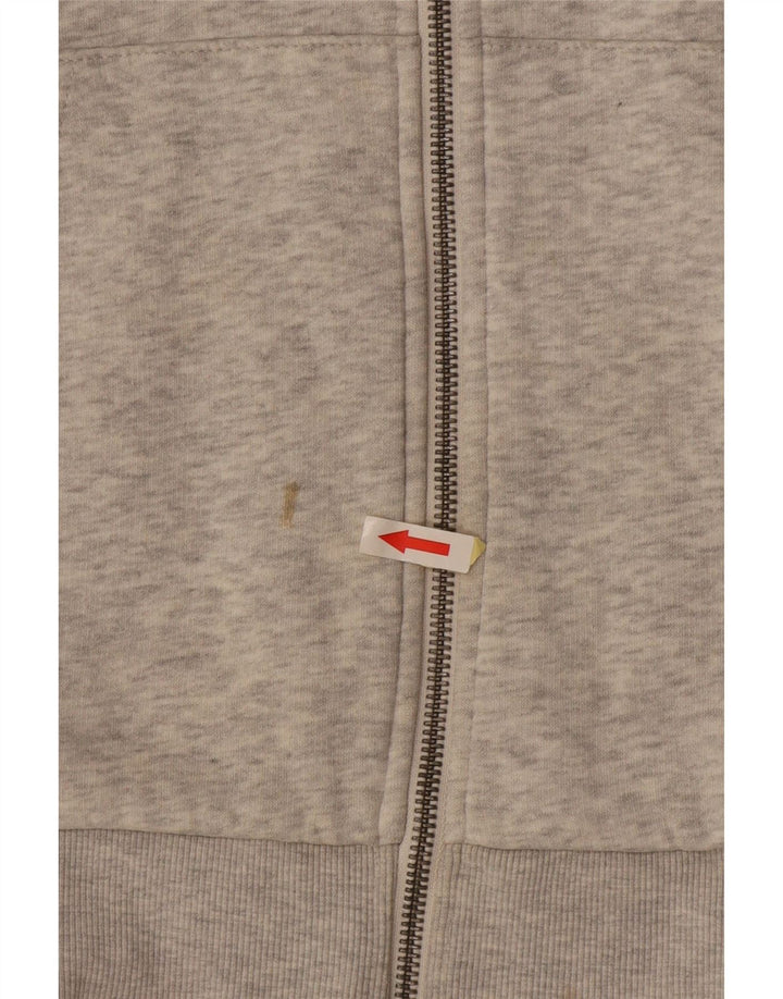 JACK & JONES Mens Zip Hoodie Sweater Medium Grey Flecked Cotton