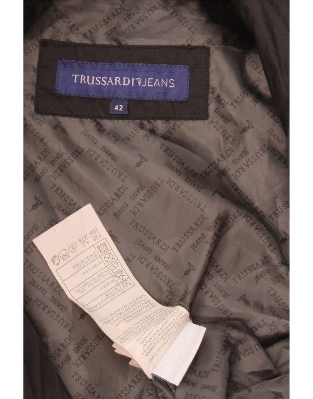 Trussardi Jeans Womens Crop Padded Jacket IT 42 Medium Black Polyester
