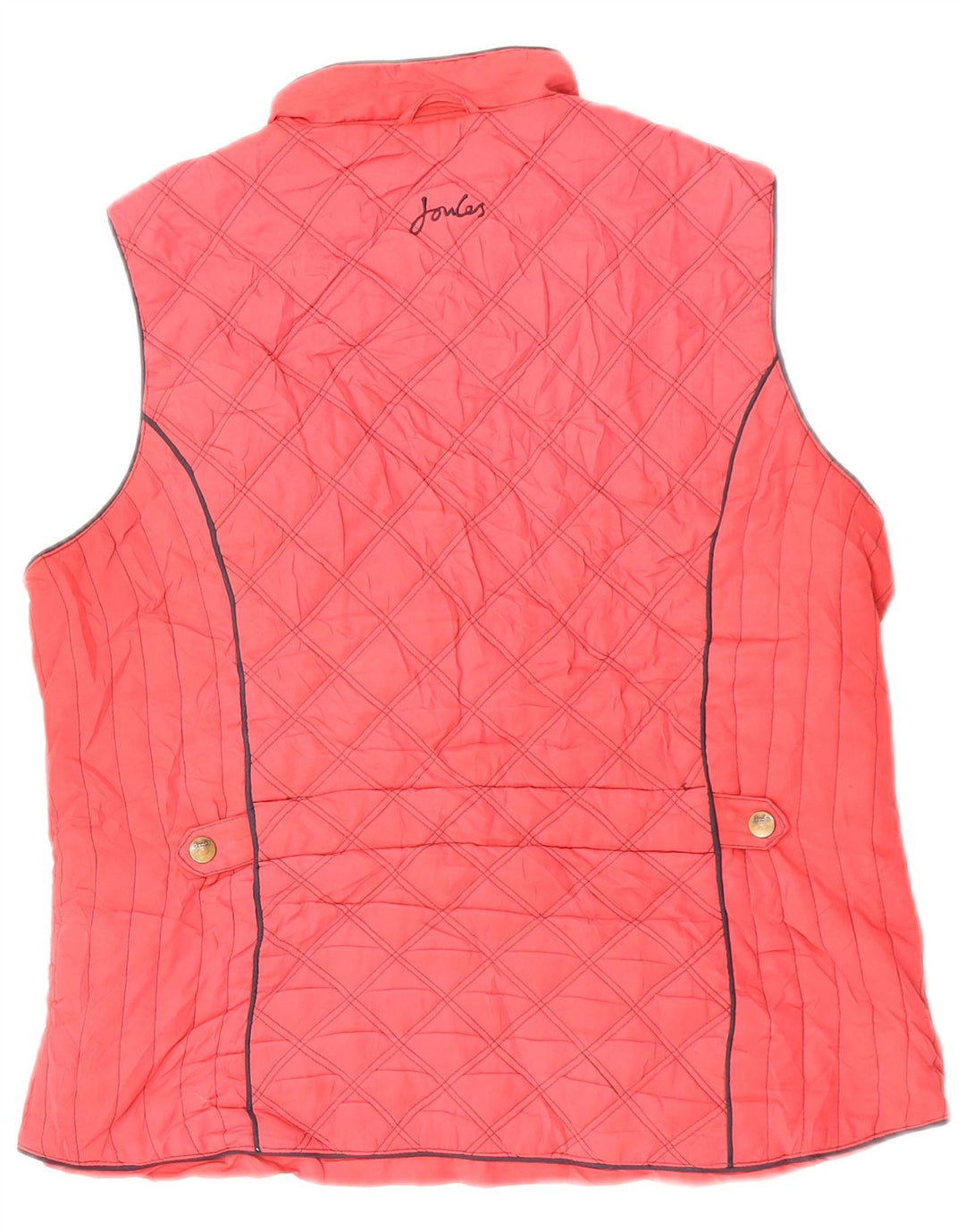 JOULES Womens Quilted Gilet UK 16 Large Red Polyester