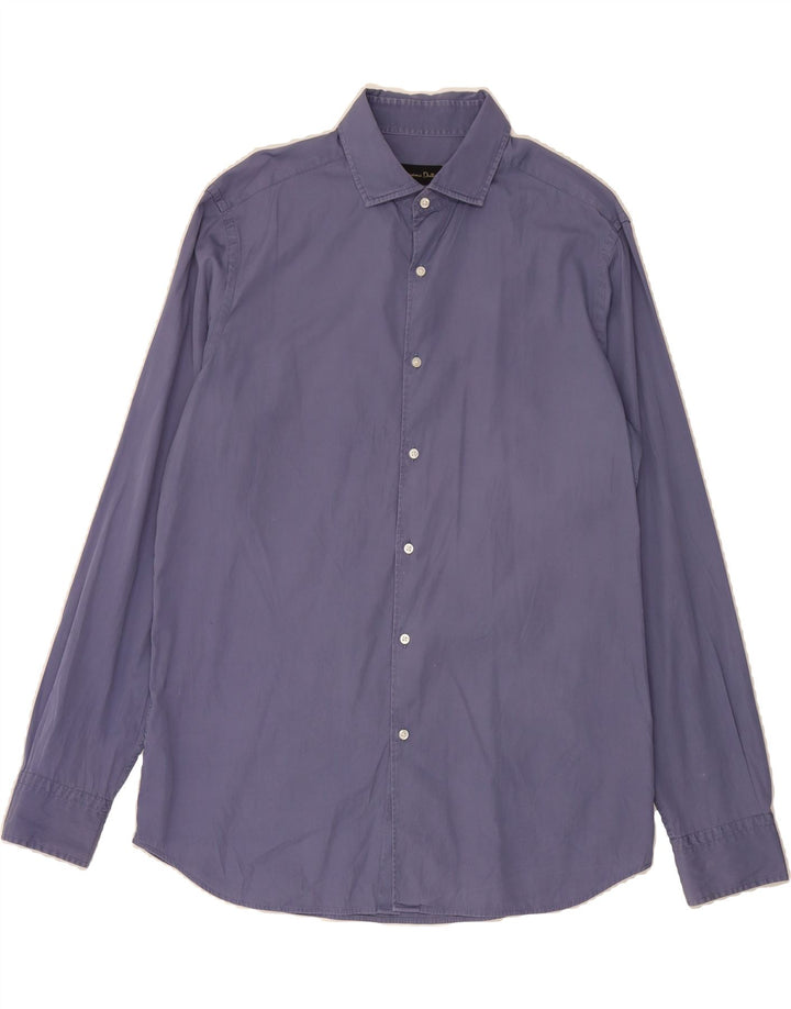 MASSIMO DUTTI Mens Shirt XL Navy Blue Cotton Vintage Massimo Dutti and Second-Hand Massimo Dutti from Messina Hembry 