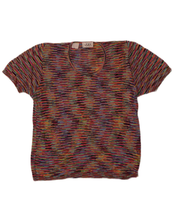 Vintage Womens Boat Neck Jumper Sweater UK 14 Medium Multicoloured Flecked