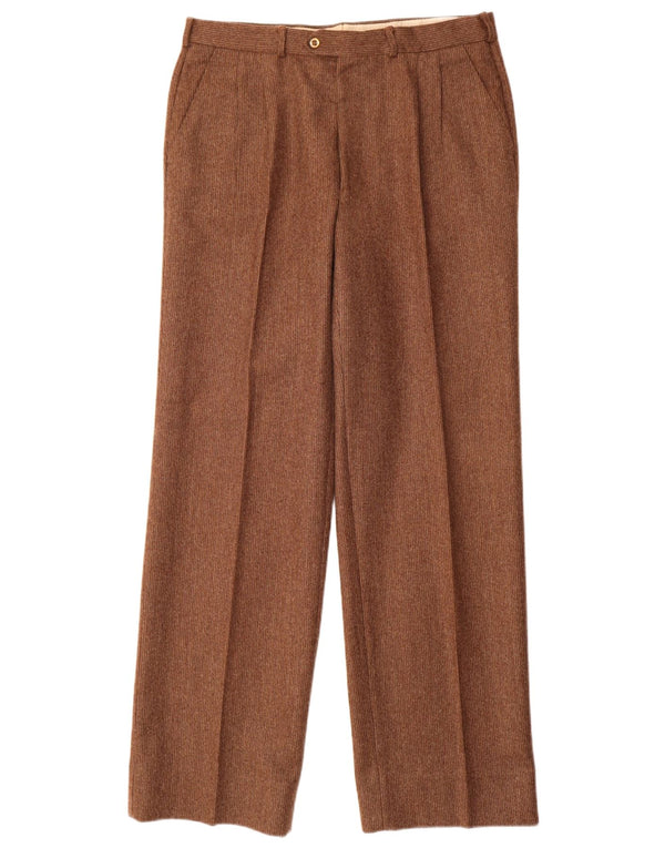 Vintage Mens Pegged Suit Trousers W32 L33 Brown Virgin Wool