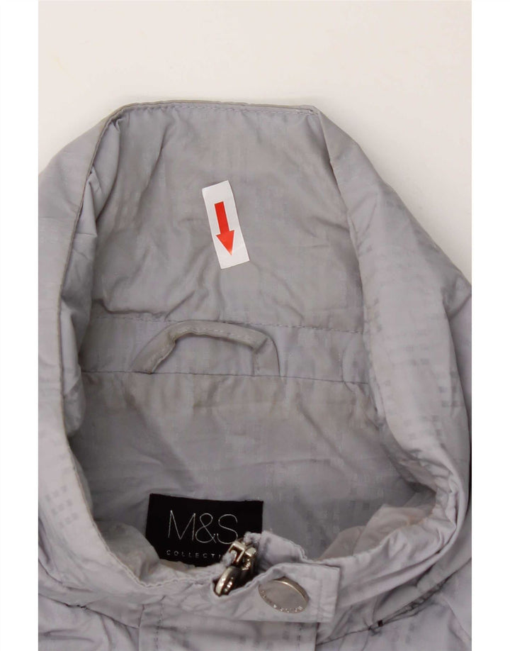 Marks & Spencer Womens Hooded Utility Jacket UK 18 XL Grey Polyester