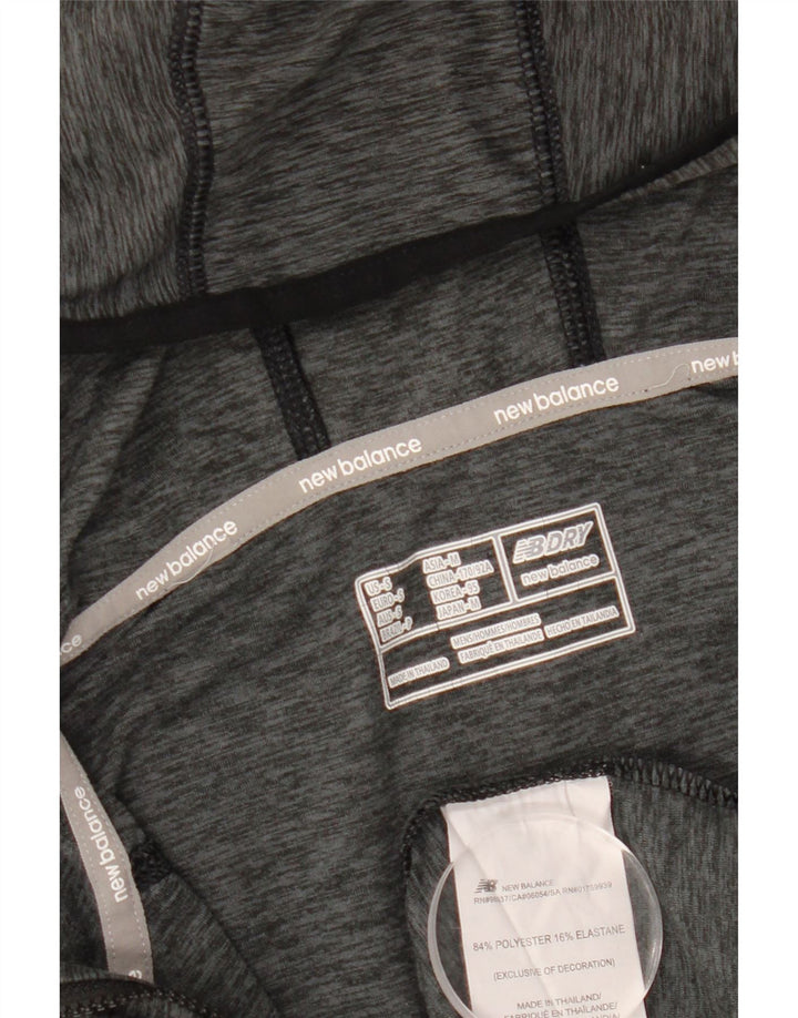 NEW BALANCE Mens Hooded Pullover Tracksuit Top Small Grey Flecked