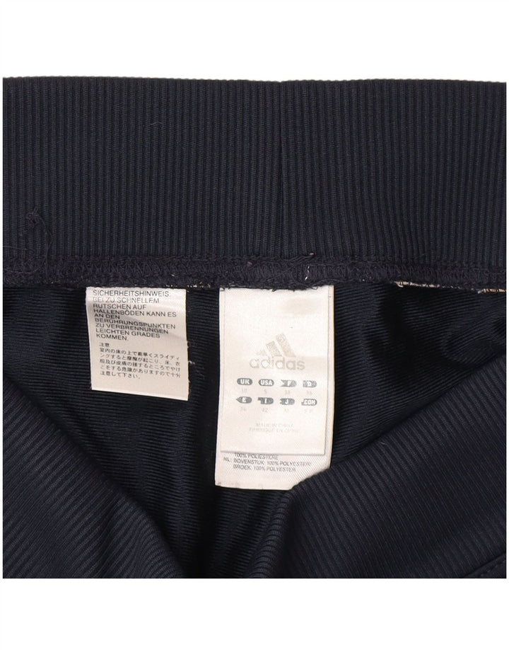 Adidas Womens Tracksuit Trousers UK 10 Small Navy Blue Polyester