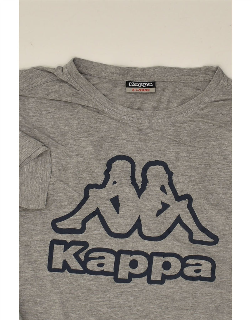 KAPPA Womens Graphic T-Shirt Top UK 18 XL Grey Cotton | Vintage Kappa | Thrift | Second-Hand Kappa | Used Clothing | Messina Hembry 