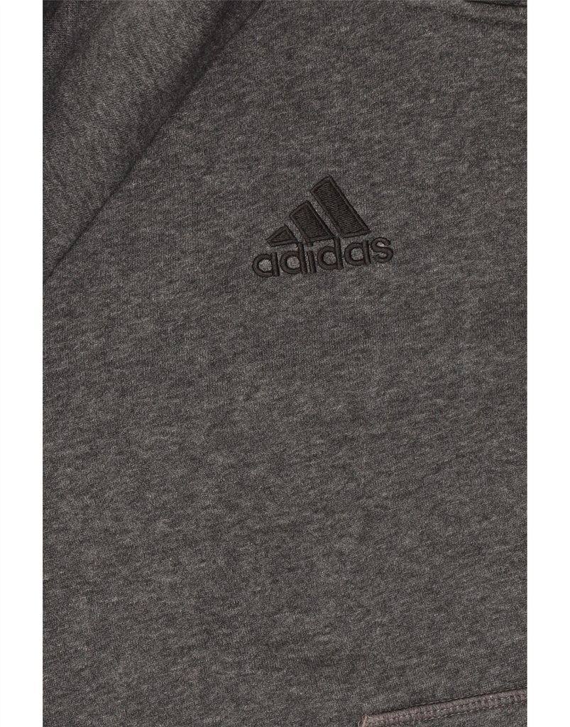 ADIDAS Boys Hoodie Jumper 12-13 Years Grey Cotton Vintage Adidas and Second-Hand Adidas from Messina Hembry 