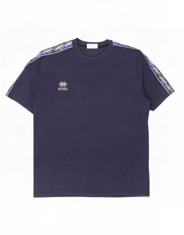 Errea Mens Graphic T-Shirt Top 2XL Navy Blue Colourblock