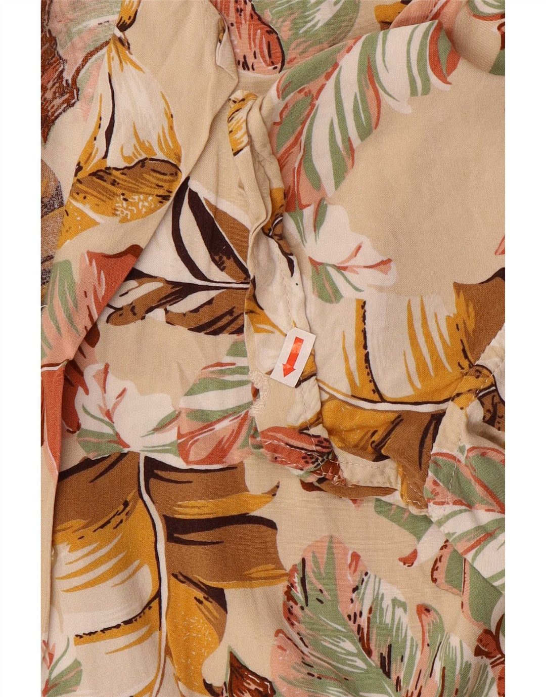 Marrakech Mens Shirt Medium Beige Floral Cotton