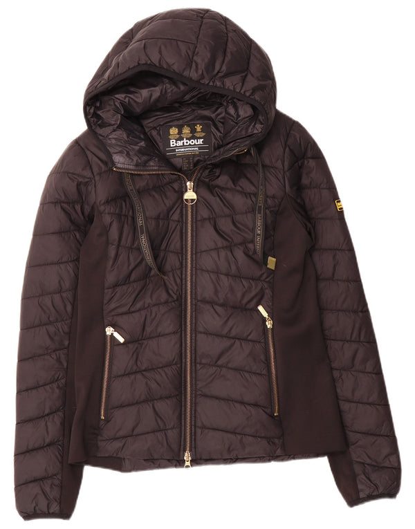 Barbour Womens Hooded Padded Jacket UK 10 Small Black Polyamide