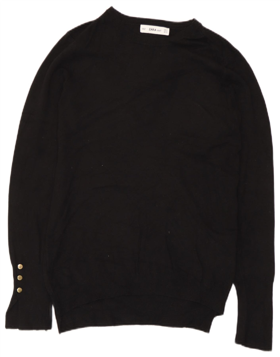 Zara Womens Boat Neck Jumper Sweater UK 12 Medium Black