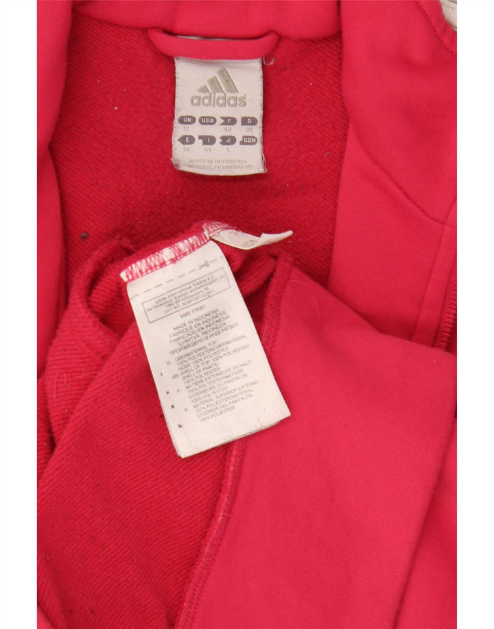 Adidas Womens Tracksuit Top Jacket UK 12 Medium  Pink Polyester