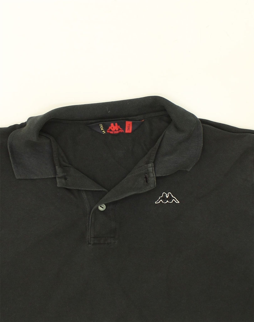 KAPPA Mens Polo Shirt Small Black Cotton | Vintage Kappa | Thrift | Second-Hand Kappa | Used Clothing | Messina Hembry 