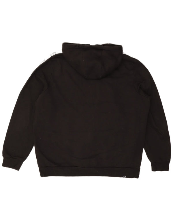 PUMA Mens Graphic Zip Hoodie Sweater XL Black Colourblock Cotton