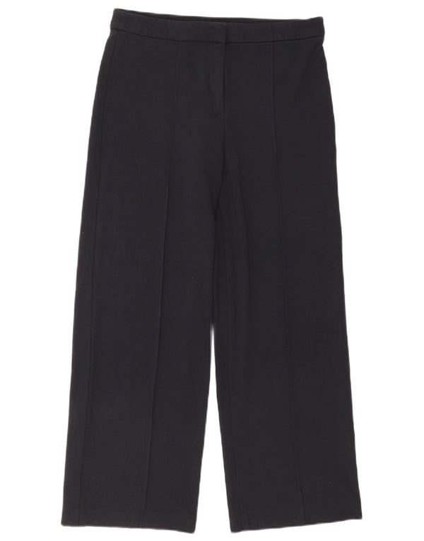 Marks & Spencer Womens Casual Trousers UK 10 Small W28 L27 Navy Blue