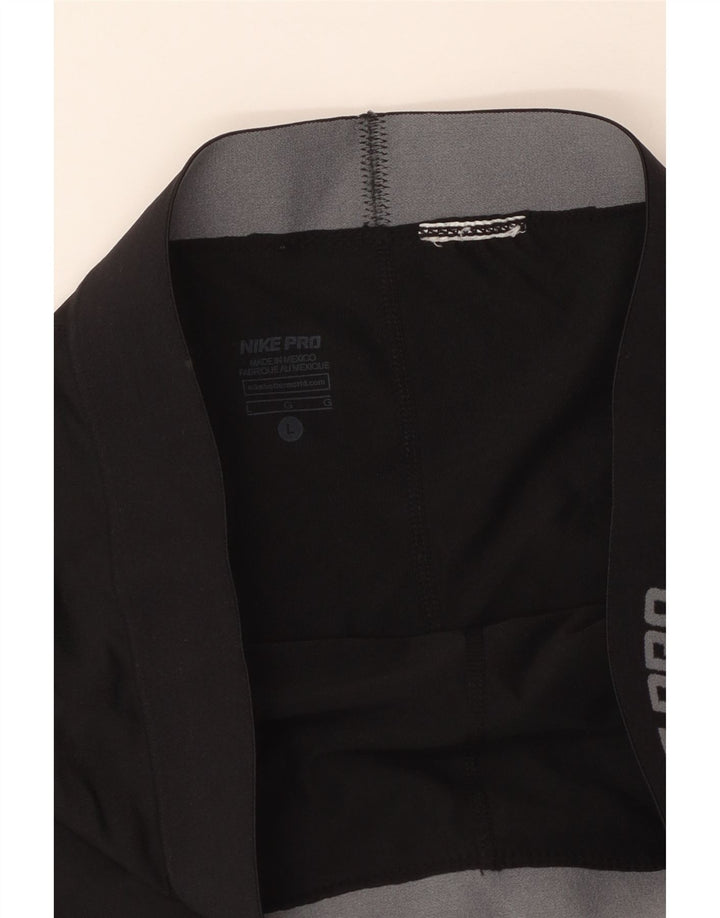 Nike Womens Dri Fit Graphic Sport Shorts UK 14 Large  Black