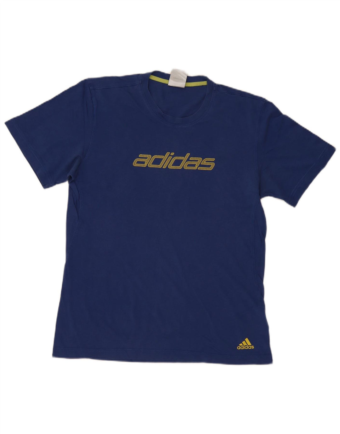 ADIDAS Mens Graphic T-Shirt Top Medium Blue Cotton