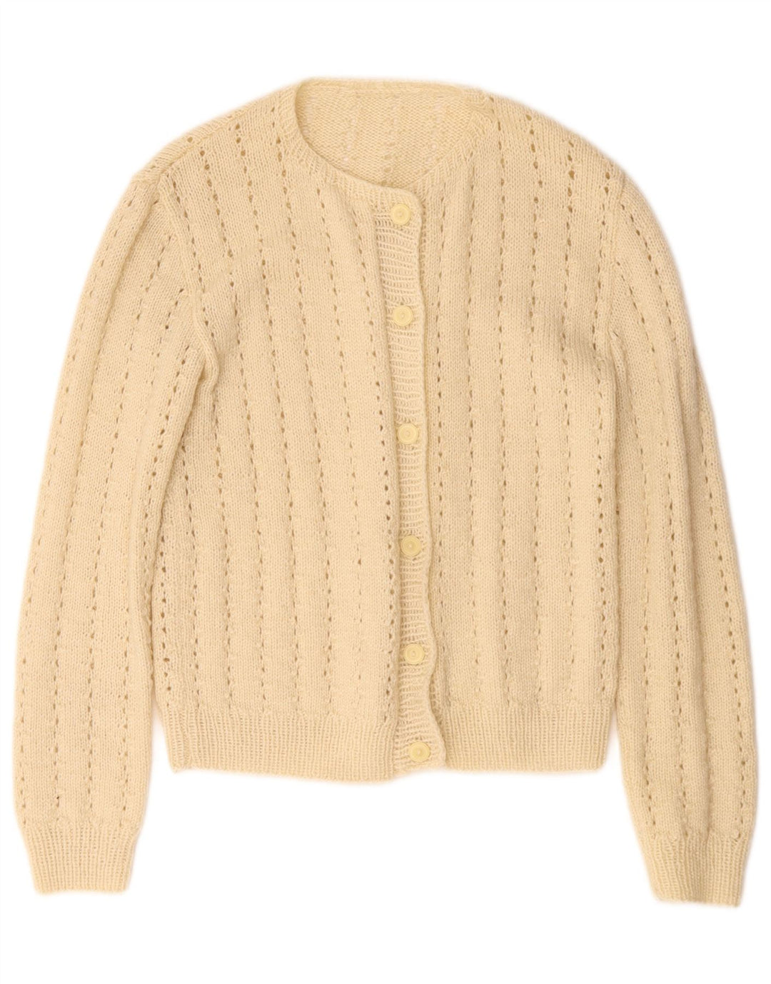 Vintage Womens Cardigan Sweater UK 10 Small Beige