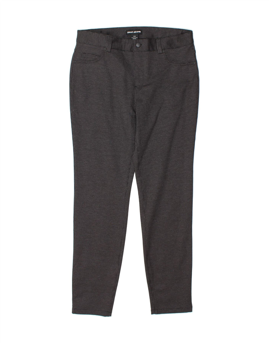 DKNY Womens Slim Casual Trousers Medium W30 L29 Grey Houndstooth Polyester Vintage Dkny and Second-Hand Dkny from Messina Hembry 